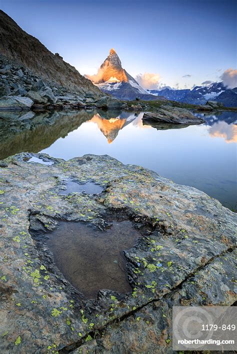The Matterhorn Reflected In Lake Stock Photo