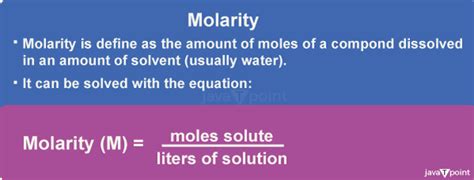 Molarity Formula And Definition JavaTpoint