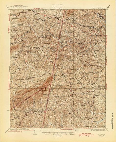 yellowmaps callands va topo map 1 62500 scale 15 x 15 minute historical 1924