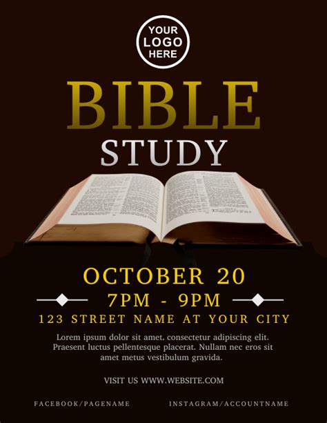 Copy Of Bible Study Church Flyer Postermywall