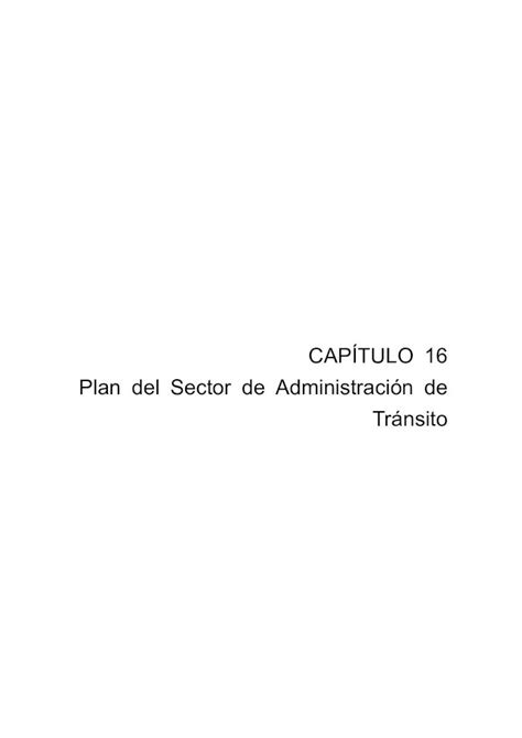 Pdf CapÍtulo 16 Plan Del Sector De Administración De Tránsitoplan