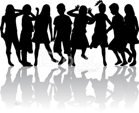 Group Of Childrens Silhouettes Stock Photo Royalty Free Freeimages