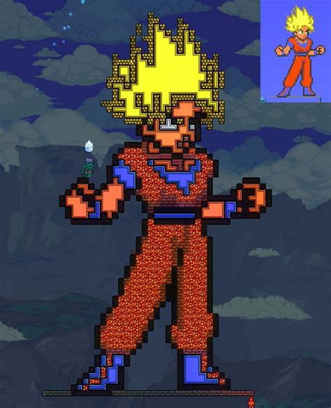 Maybe you would like to learn more about one of these? Terraria pixel art: GOKU! THE LEGENDARY SUPER SAIYAN ...