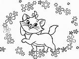 Coloring Marie Aristocats Disney Cat Printable Flowers Getcolorings Wallpapers sketch template