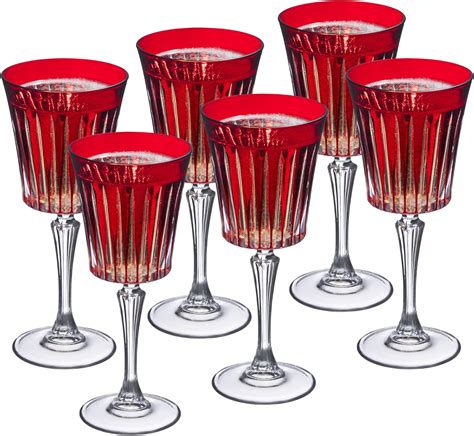 Barski European Colored Wine Glasses Set Of 6 Wine Goblets For Red Wine Or White