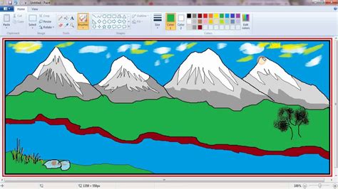 How To Draw Landscape Sense In Ms Paint For Beginners Youtube