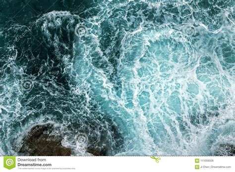 Aerial View Of Waves In Ocean Stock Photo Image Of Drone View 111059328