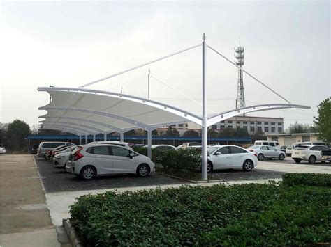 Outdoor Steel Membrane Structure Parking Shelter Modern Free Standing