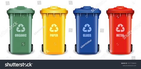 Different Colored Recycle Waste Bins Waste Royalty Free Stock Vector