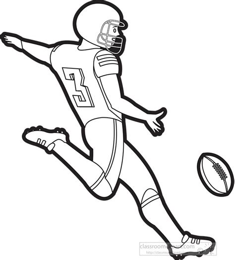 Playing Football Clipart Black And White
