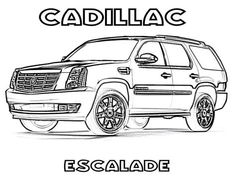 Dibujos de Cadillac 9 para Colorear para Colorear, Pintar e Imprimir