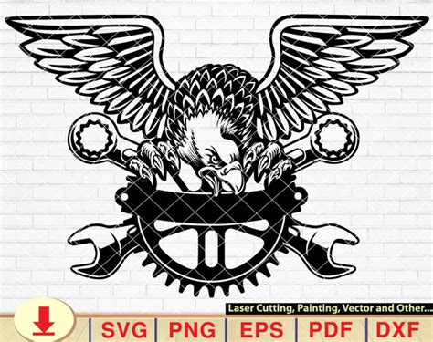 Mechanic Eagle Svg Repair Tools Svgwrench Svgmechanic Etsy