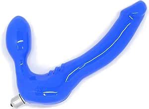 Amazon Com Feeldoe Slim Silicone Strapless Strap On Harness Free Double Dildo In Blue With
