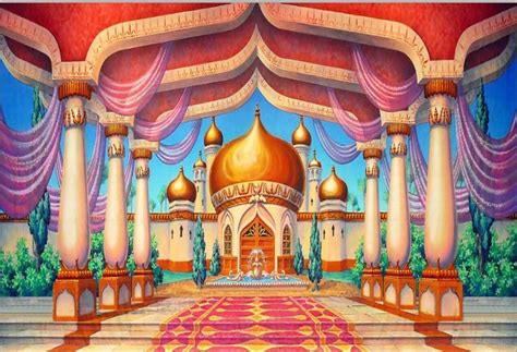 Arabian Aladdin Palace Castle Pillars Hall Passage Entrance Backdrops