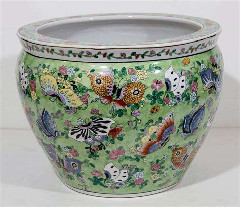 Exquisite Chinese Antique Famille Verte Porcelain FIsh Bowl
