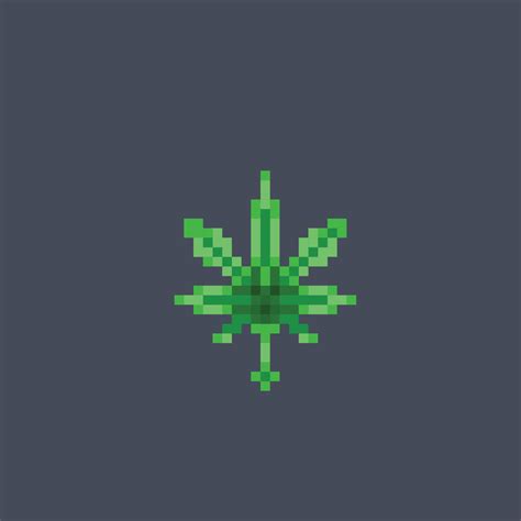 Cannabis Leaf In Pixel Art Style 22909897 Vector Art At Vecteezy