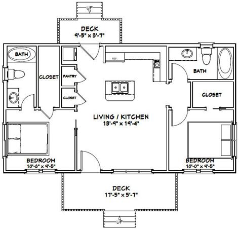 The Floor Plan For A Two Bedroom One Bath Apartment With An Attached
