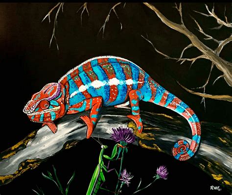 Chameleon Oilpainting Raafs Paintings