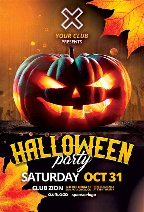 Halloween Pumpkin Party Flyer Psd Template Free Download