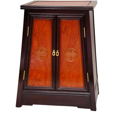Oriental Furniture Rosewood Long Life Cabinet Two Tone Ebay