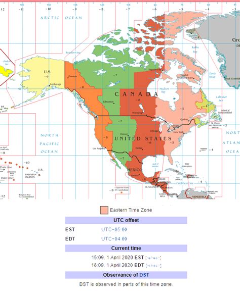 North America Map Time Zones Us States Map