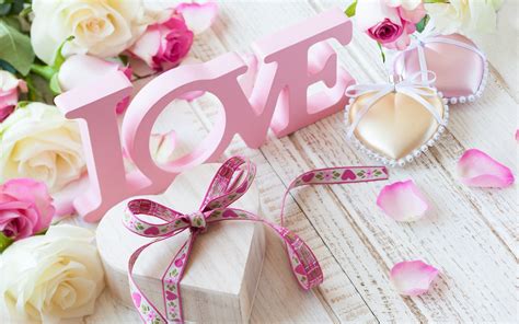 Wallpaper Pink Love Flowers Roses Valentines Day 2560x1600 Hd