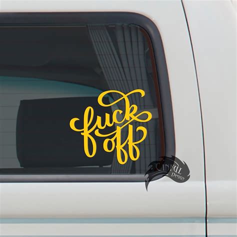 Fuck Off Cursive Vinyl Decal Cutting Files Vector Png Dxf Etsy