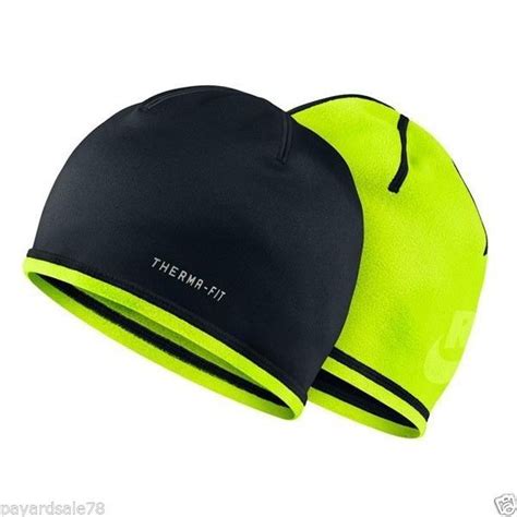 Running Nike Beanie Hat Reflective Dri Fit Dri Fit Black Neon Volt Cold