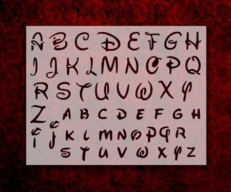 Disney Alphabet Letters 12 Font 11 X 85 Custom Stencil Fast Free