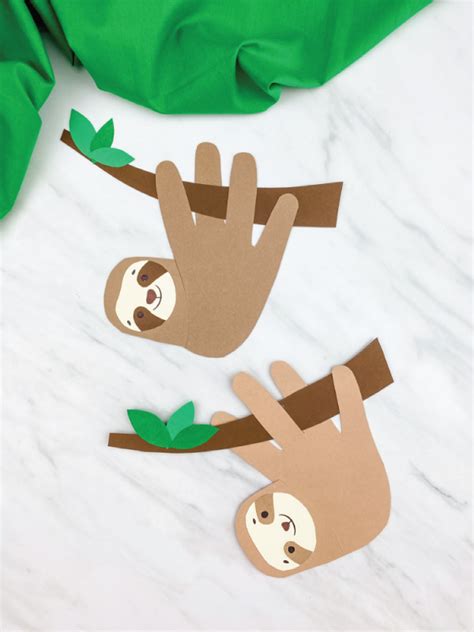 Cute Sloth Handprint Craft With Free Template