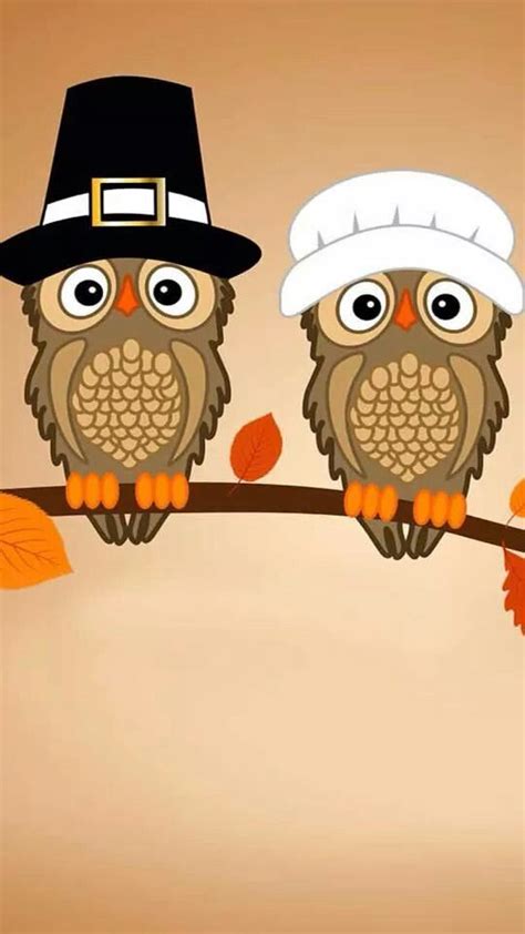 Thankful Owls Happy Thanksgiving Wallpaper Thanksgiving Greetings