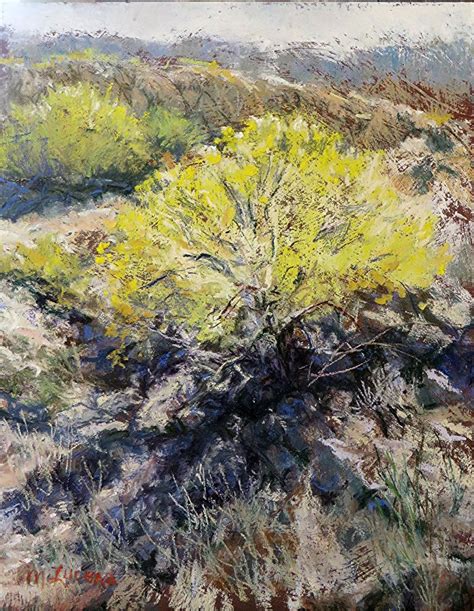 An Oil Painting Of Trees In The Desert