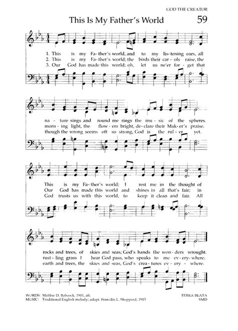 Chalice Hymnal 59 This Is My Fathers World