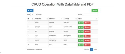 Crud Operation With Datatable And Pdf In Php With Source Code Source