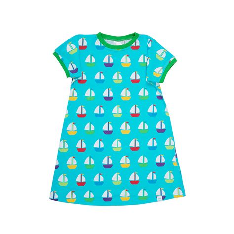 Bluebird Kidswear Summer Dress With Sailers Print Short Sleeve Dresses