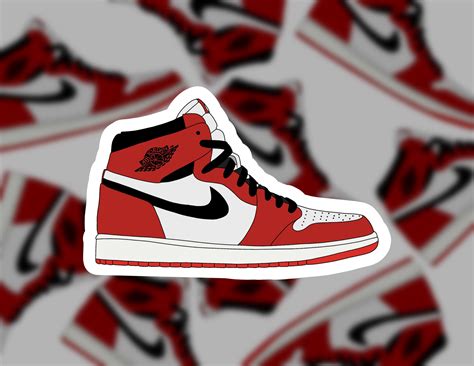 Air Jordans 1 Classic Red 3in Sticker Waterproofweatherproof Jordan