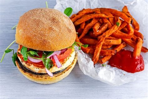Three amazing ways to serve healthy burgers, with recipes from good housekeeping. Chicken Burger with Skinny Sweet Potato Fries Recipe ...