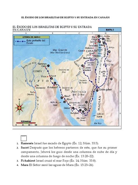 Mapa Del Éxodo De Los Israelitas De Egipto Y Su Entrada A Canaan Pdf