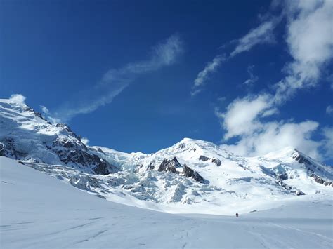 Glacier Des Bossons Et Derrière Arête Des Bosses Et Face Nord Du Mont