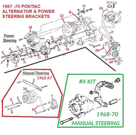 67 70 Pontiac Power Steering And Alternator Brackets Chicago Muscle