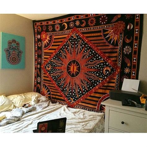 This tapestry is fully lined, with a rod pocket. Multicolor Celestial Sun Moon & Planets Tapestry Wall Hanging Throw Bedspread Bedding ...