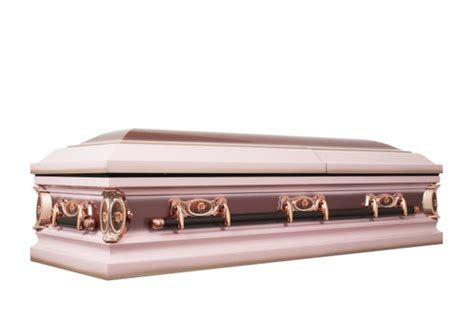 Mother Pink Funeral Metal Caskets With Pink Velvet Interior