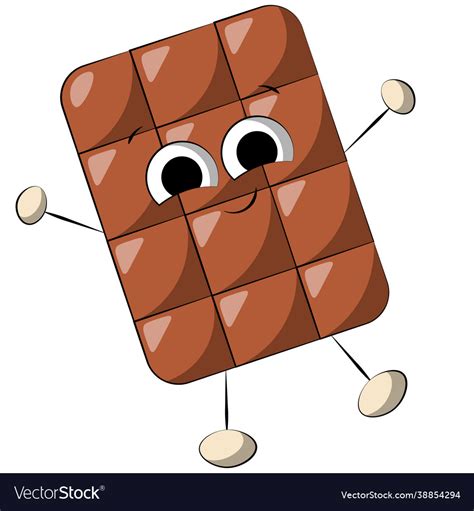 Cute Cartoon Smile Chocolate Character Draw Vector Image