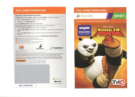 Kung Fu Panda 2 Kinect Download Code Xbox 360 Xbox 360 Video Games
