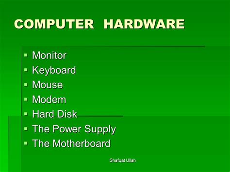 Computer Hardware Parts And Functions Basic Computer Training