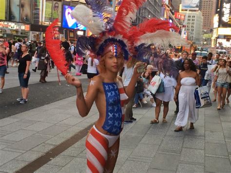 Women With Body Paint At New York Times Square Draw Ire