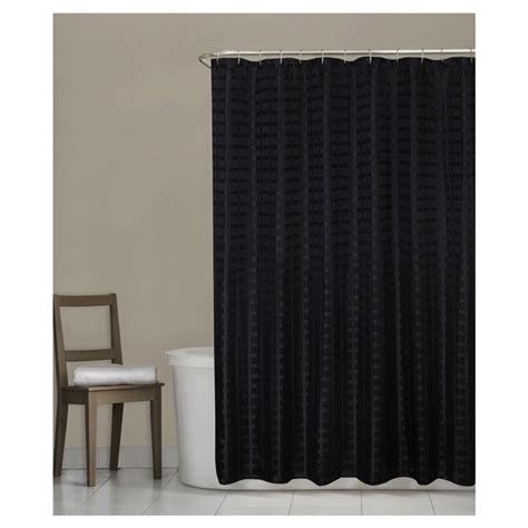 Room And Retreat Madison Fabric Shower Curtain Black Curtains And Hardware