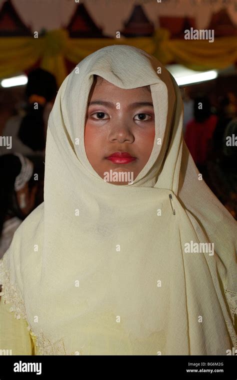 Young Muslim Girl And Hijab Khimar Thailand Southeast Asia Stock