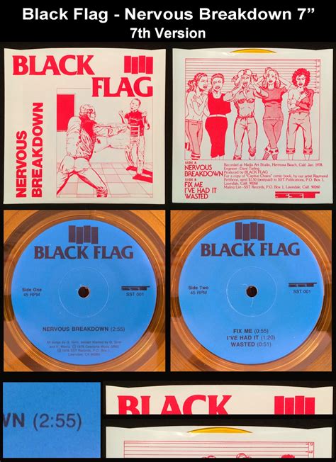 Old School Punk Rock Info Black Flag Nervous Breakdown Vinyl
