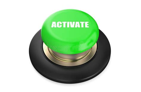 Activate Green Button Isolated On White Background Sponsored